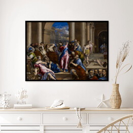 Plakat w ramie El Greco "Wypędzenie przekupników ze świątyni" - reprodukcja