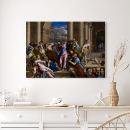 Obraz klasyczny El Greco "Wypędzenie przekupników ze świątyni" - reprodukcja