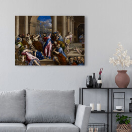 Obraz na płótnie El Greco "Wypędzenie przekupników ze świątyni" - reprodukcja