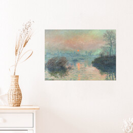 Plakat samoprzylepny Claude Monet Sun setting on the Seine at Lavacourt Reprodukcja obrazu