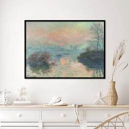 Plakat w ramie Claude Monet Sun setting on the Seine at Lavacourt Reprodukcja obrazu
