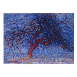 Plakat samoprzylepny Piet Mondrian Wieczór Czerwone drzewo Reprodukcja