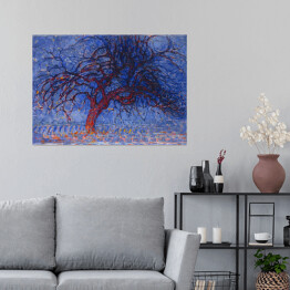 Plakat samoprzylepny Piet Mondrian Wieczór Czerwone drzewo Reprodukcja