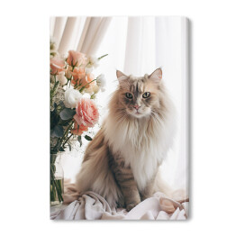 Obraz na płótnie Portret długowłosego kota maine coon 