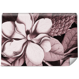 Fototapeta winylowa zmywalna Malowane kwiaty derenia - burgund - chłodny odcień