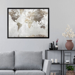 Obraz w ramie Dekoracyjna mapa świata