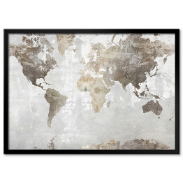 Plakat w ramie Dekoracyjna mapa świata
