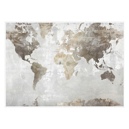Plakat samoprzylepny Dekoracyjna mapa świata