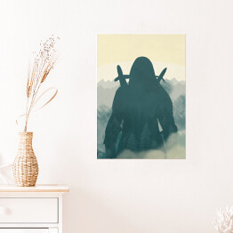 Plakat samoprzylepny Wiedźmin - sylwetka we mgle