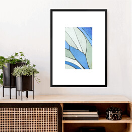Obraz w ramie Skrzydło motyla w odcieniach błękitu, bieli i szarości