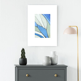 Obraz na płótnie Skrzydło motyla w odcieniach błękitu, bieli i szarości