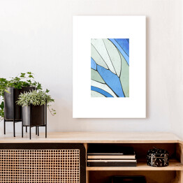 Obraz na płótnie Skrzydło motyla w odcieniach błękitu, bieli i szarości