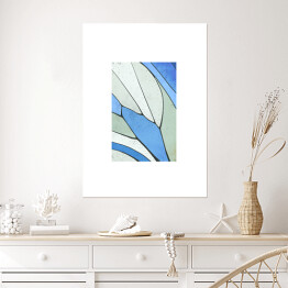 Plakat Skrzydło motyla w odcieniach błękitu, bieli i szarości