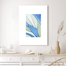 Obraz klasyczny Skrzydło motyla w odcieniach błękitu, bieli i szarości