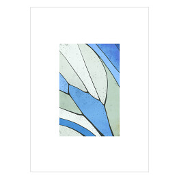 Plakat samoprzylepny Skrzydło motyla w odcieniach błękitu, bieli i szarości