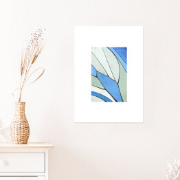 Plakat Skrzydło motyla w odcieniach błękitu, bieli i szarości