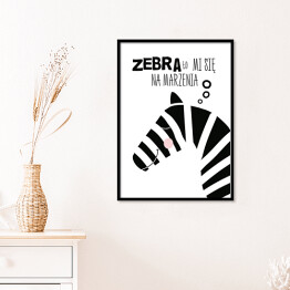 Ilustracja - zebra z hasłem motywacyjnym