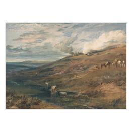 Plakat samoprzylepny William Turner "Dartmoor - źródło rzek Tamar i Torridge" - reprodukcja
