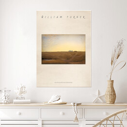 Plakat William Turner "Wschód słońca nad Stonehenge" - reprodukcja z napisem. Plakat z passe partout