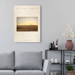 Obraz klasyczny William Turner "Wschód słońca nad Stonehenge" - reprodukcja z napisem. Plakat z passe partout