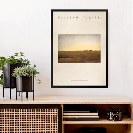 Obraz w ramie William Turner "Wschód słońca nad Stonehenge" - reprodukcja z napisem. Plakat z passe partout