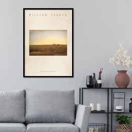 Plakat w ramie William Turner "Wschód słońca nad Stonehenge" - reprodukcja z napisem. Plakat z passe partout