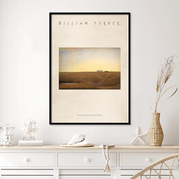 Plakat w ramie William Turner "Wschód słońca nad Stonehenge" - reprodukcja z napisem. Plakat z passe partout