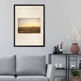 Obraz w ramie William Turner "Wschód słońca nad Stonehenge" - reprodukcja z napisem. Plakat z passe partout
