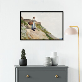 Plakat w ramie Winslow Homer. Dziewczyna niosąca kosz. Reprodukcja