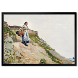 Plakat w ramie Winslow Homer. Dziewczyna niosąca kosz. Reprodukcja