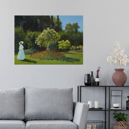 Plakat samoprzylepny Claude Monet Kobieta w ogrodzie. Reprodukcja
