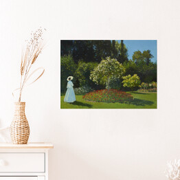Plakat samoprzylepny Claude Monet Kobieta w ogrodzie. Reprodukcja
