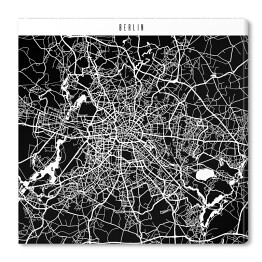 Obraz na płótnie Mapy miast świata - Berlin - czarna