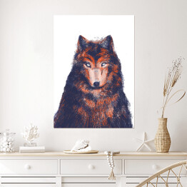 Plakat samoprzylepny Wilk na jasnym tle - ilustracja