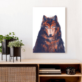 Obraz klasyczny Wilk na jasnym tle - ilustracja