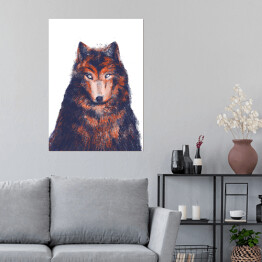 Plakat samoprzylepny Wilk na jasnym tle - ilustracja