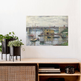 Plakat samoprzylepny Claude Monet Most w Argenteuil w szary dzień Reprodukcja obrazu