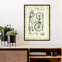 Plakat w ramie C. E. Duryea - patenty na rycinach vintage