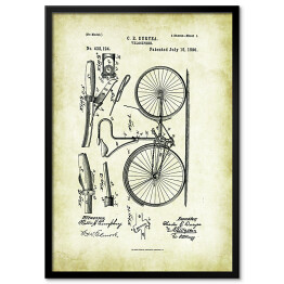 Obraz klasyczny C. E. Duryea - patenty na rycinach vintage