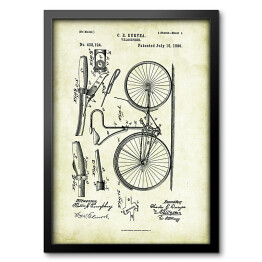 Obraz w ramie C. E. Duryea - patenty na rycinach vintage