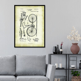 Plakat w ramie C. E. Duryea - patenty na rycinach vintage