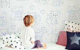 Fototapeta Niebieskie dziecięce gwiazdozbiory na białym tle